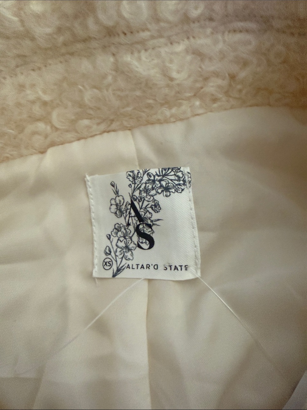 Altar'd State Cream Double-Breasted Vest oversized fit - Picture 2 of 3